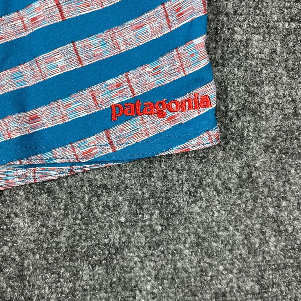 Patagonia‎ Board Shorts Mens 32 Blue Red Striped Lace Up Swim Trunks Pocket